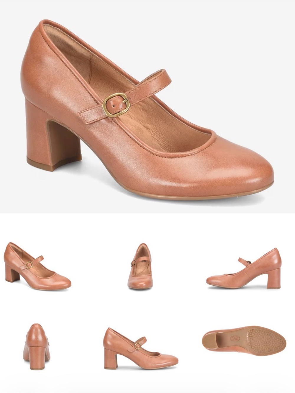 Classic Mary Jane Block Heel in Cognac NWT!
